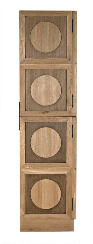 Noir Wellington Hutch - Elegant White Oak Storage Solution with Brass Pulls for Timeless Home Décor GHUT161WO