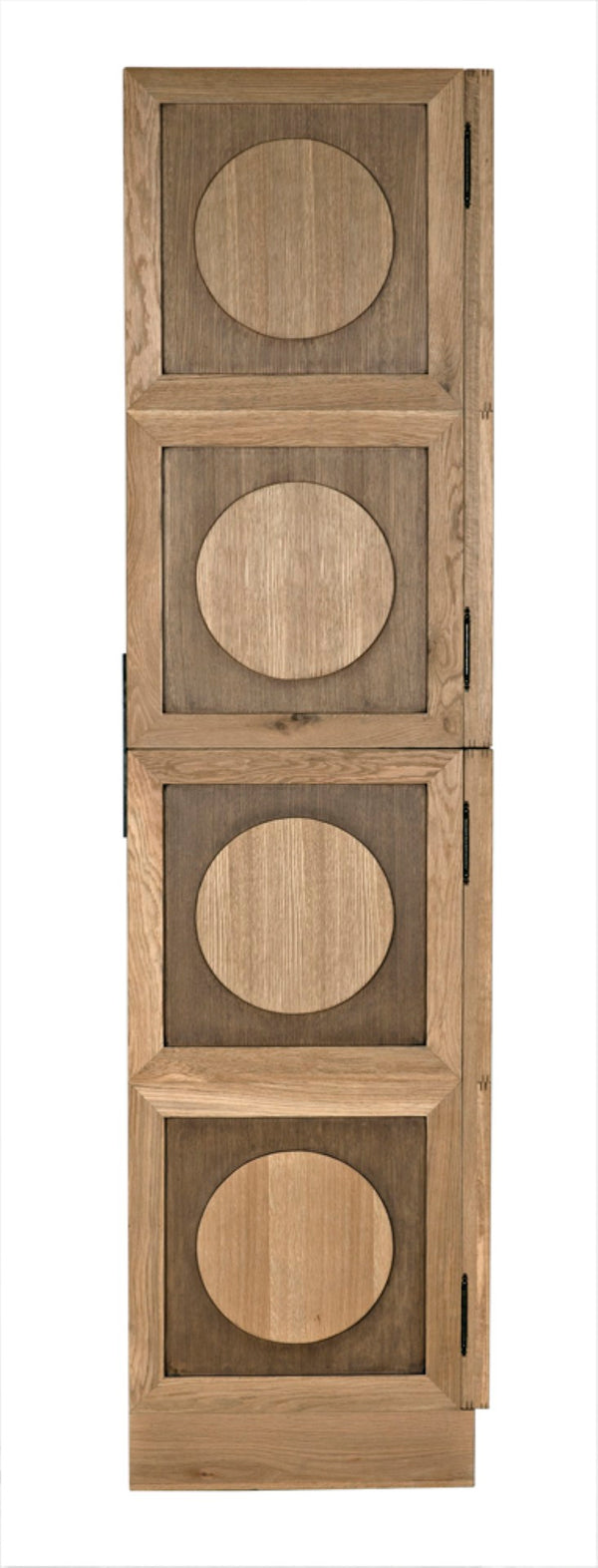 Noir Wellington Hutch - Elegant White Oak Storage Solution with Brass Pulls for Timeless Home Décor GHUT161WO