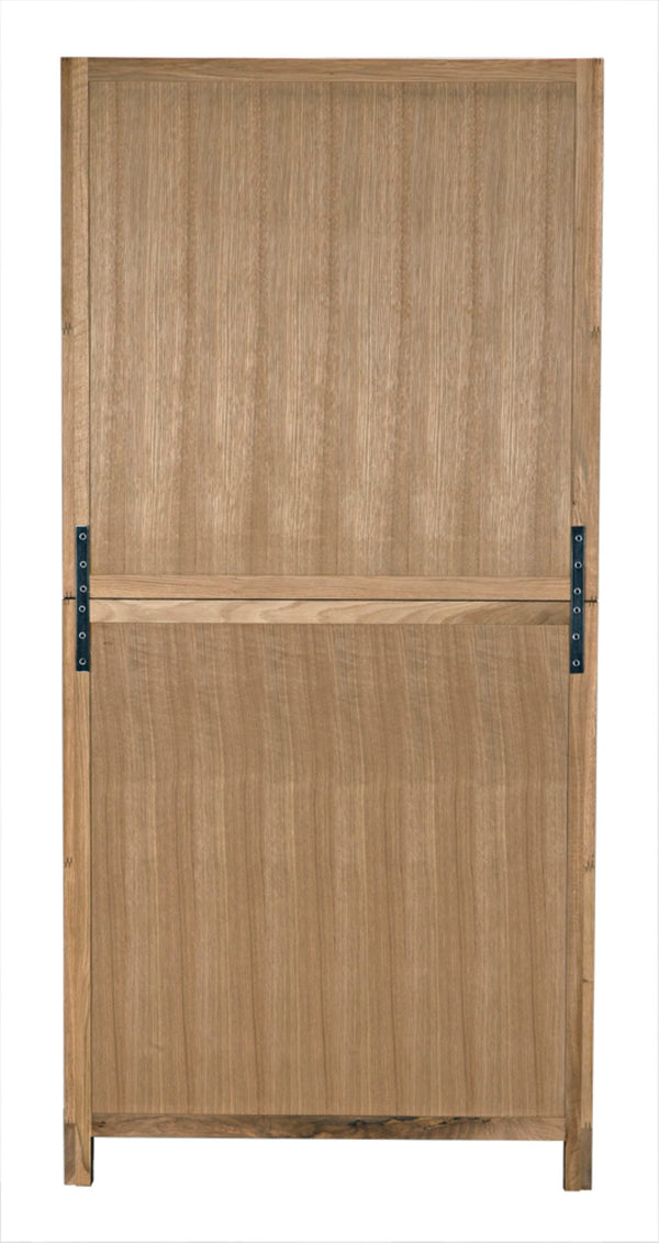 Noir Wellington Hutch - Elegant White Oak Storage Solution with Brass Pulls for Timeless Home Décor GHUT161WO