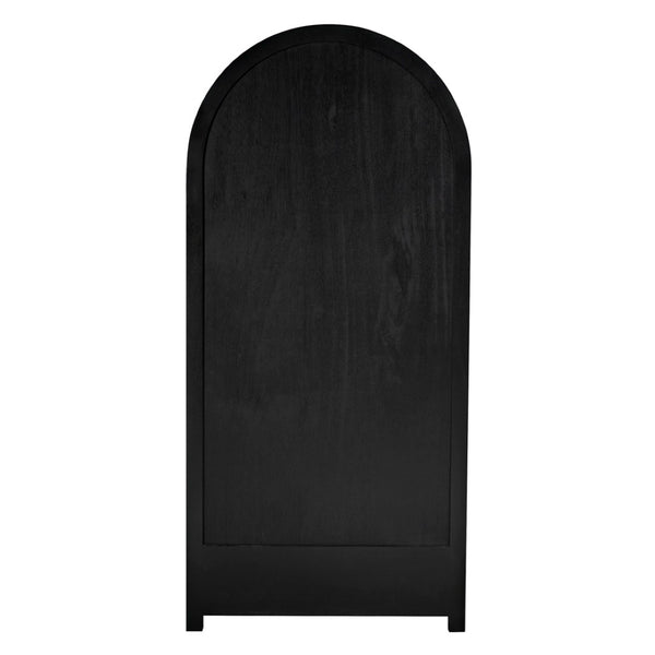 Noir Haring Hutch: Elegant Hand-Rubbed Black Storage Solution for Dining Rooms & Entryways, 86.5" Tall GHUT162HB