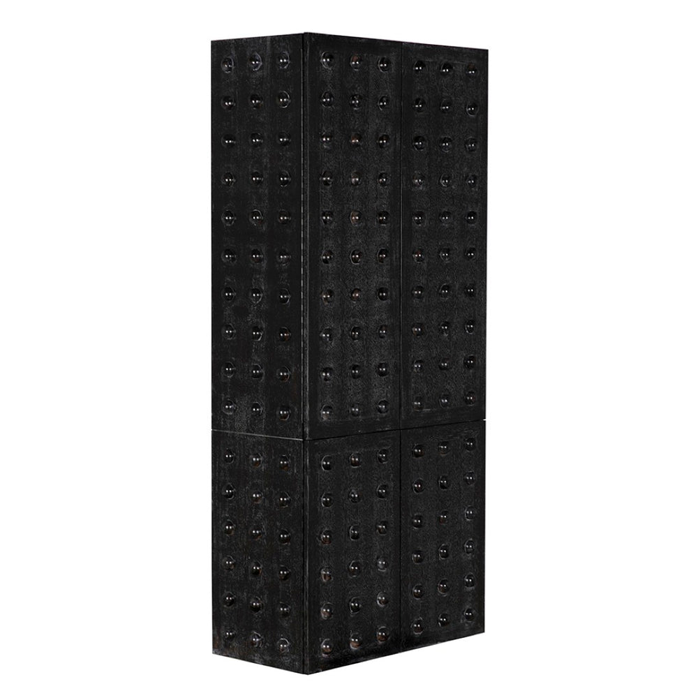 Noir Didier Hutch: Elegant Black Walnut Storage Solution with Adjustable Shelves for Any Room Decor GHUT165BKW