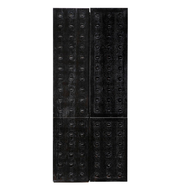 Noir Didier Hutch: Elegant Black Walnut Storage Solution with Adjustable Shelves for Any Room Decor GHUT165BKW