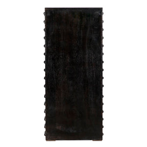 Noir Didier Hutch: Elegant Black Walnut Storage Solution with Adjustable Shelves for Any Room Decor GHUT165BKW