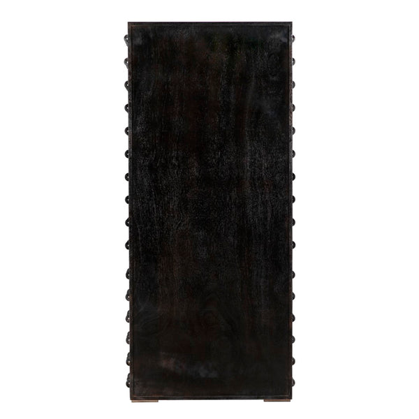 Noir Didier Hutch: Elegant Black Walnut Storage Solution with Adjustable Shelves for Any Room Decor GHUT165BKW