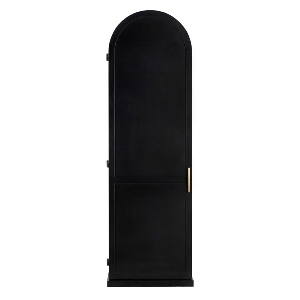 Noir New Tyrol Hutch - Industrial Matte Black Storage with Wood Shelves for Modern Home or Office Display Right GHUT166MTB-R