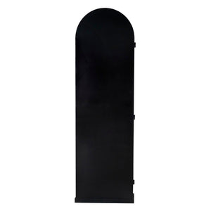 Noir New Tyrol Hutch - Industrial Matte Black Storage with Wood Shelves for Modern Home or Office Display Right GHUT166MTB-R