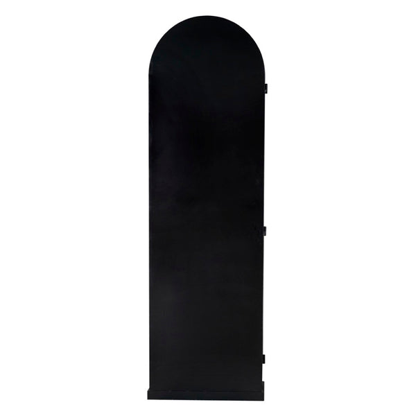 Noir New Tyrol Hutch - Industrial Matte Black Storage with Wood Shelves for Modern Home or Office Display Right GHUT166MTB-R