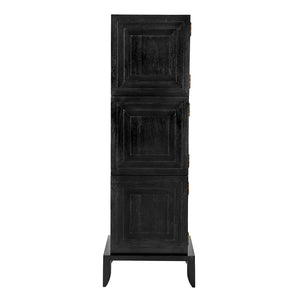 Etruscan Mahogany Tower Cabinet Hand-rubbed Matte Black Sculptural Storage