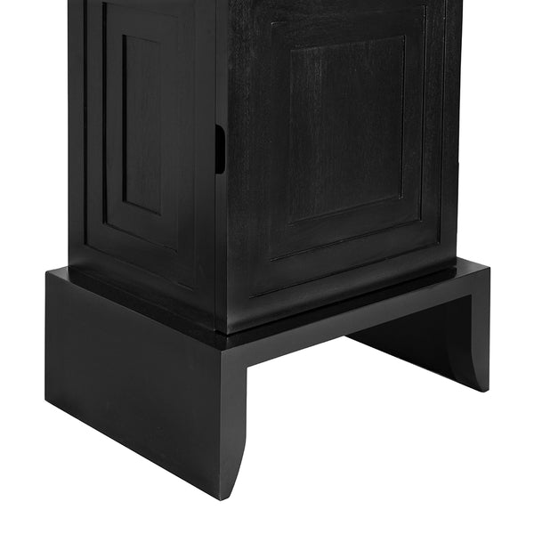 Etruscan Mahogany Tower Cabinet Hand-rubbed Matte Black Sculptural Storage