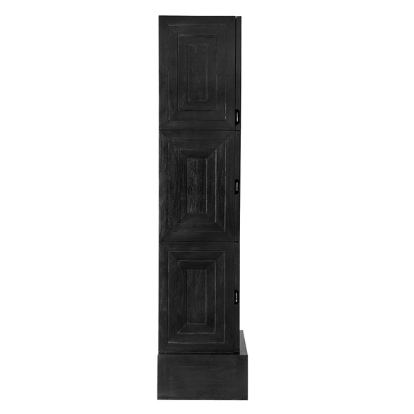 Etruscan Mahogany Tower Cabinet Hand-rubbed Matte Black Sculptural Storage