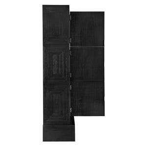 Etruscan Mahogany Tower Cabinet Hand-rubbed Matte Black Sculptural Storage