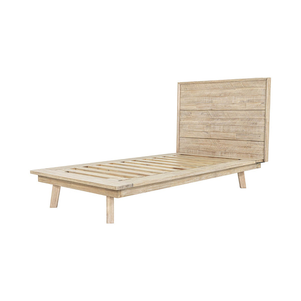 Lh Imports Gia Single Bed In Light Driftwood - Sturdy Solid Acacia Wood Design For Stunning Home Decor Beige Solid Acacia,Plywood Gia001sb