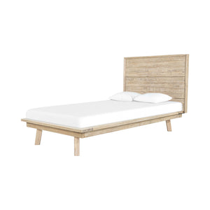 Lh Imports Gia Single Bed In Light Driftwood - Sturdy Solid Acacia Wood Design For Stunning Home Decor Beige Solid Acacia,Plywood Gia001sb