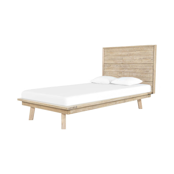Lh Imports Gia Single Bed In Light Driftwood - Sturdy Solid Acacia Wood Design For Stunning Home Decor Beige Solid Acacia,Plywood Gia001sb