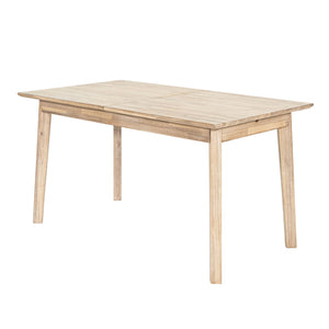 Lh Imports Gia Small Extension Dining Table 55/71” - Stylish Light Driftwood With Easy Butterfly Leaf System Beige Solid Acacia Wood,Foldable Butterfly Leaf System Gia010