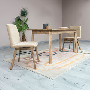 Lh Imports Gia Small Extension Dining Table 55/71” - Stylish Light Driftwood With Easy Butterfly Leaf System Beige Solid Acacia Wood,Foldable Butterfly Leaf System Gia010