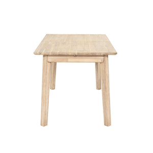 Lh Imports Gia Small Extension Dining Table 55/71” - Stylish Light Driftwood With Easy Butterfly Leaf System Beige Solid Acacia Wood,Foldable Butterfly Leaf System Gia010