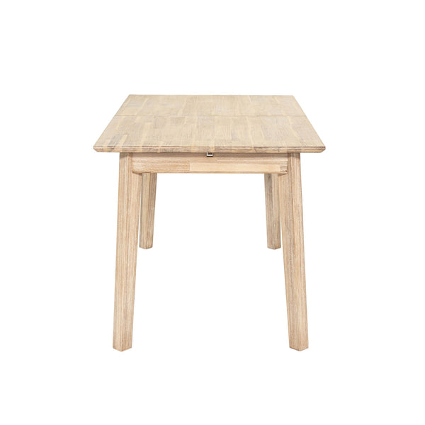 Lh Imports Gia Small Extension Dining Table 55/71” - Stylish Light Driftwood With Easy Butterfly Leaf System Beige Solid Acacia Wood,Foldable Butterfly Leaf System Gia010
