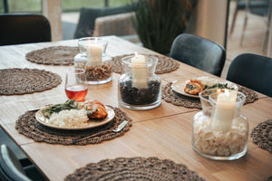 Lh Imports Gia Small Extension Dining Table 55/71” - Stylish Light Driftwood With Easy Butterfly Leaf System Beige Solid Acacia Wood,Foldable Butterfly Leaf System Gia010