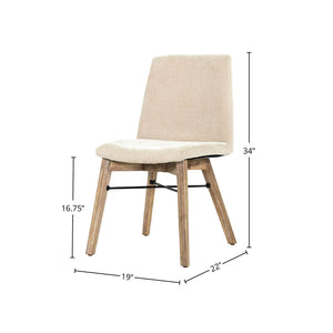 Lh Imports Gia Dining Chair - Light Driftwood Finish With Sand Upholstery For Modern Comfort And Style Beige Solid Acacia,Plywood,Pu Foam,Polyester Fiber Batting 100% Polyester Fabric Gia025-s