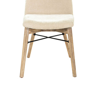 Lh Imports Gia Dining Chair - Light Driftwood Finish With Sand Upholstery For Modern Comfort And Style Beige Solid Acacia,Plywood,Pu Foam,Polyester Fiber Batting 100% Polyester Fabric Gia025-s