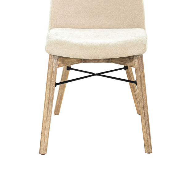 Lh Imports Gia Dining Chair - Light Driftwood Finish With Sand Upholstery For Modern Comfort And Style Beige Solid Acacia,Plywood,Pu Foam,Polyester Fiber Batting 100% Polyester Fabric Gia025-s