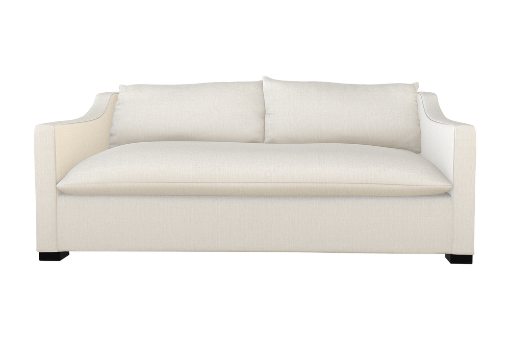 Moss Home Ginger 98" Sofa - Timeless Elegance With Distinctive Arm And Knife Edge Cushions For Your Home Ivory 100% Olefin Ging-sof-98-celivo
