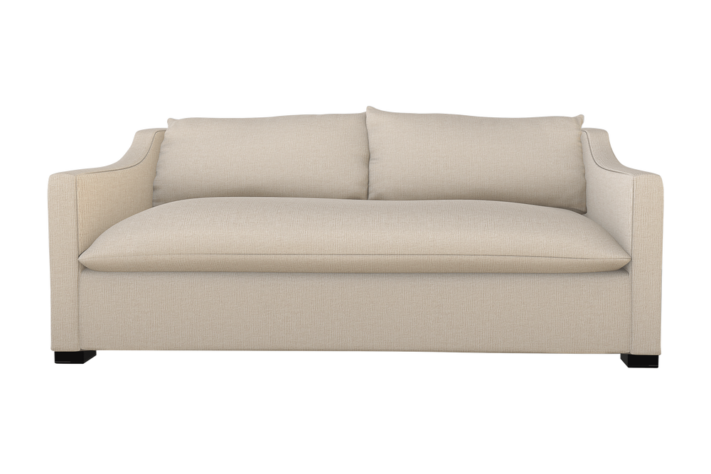 Moss Home Ginger 98" Sofa - Elegant Arm Design With Knife Edge Cushions For A Timeless Living Room Style Almond 100% Polyester Ging-sof-98-covalm