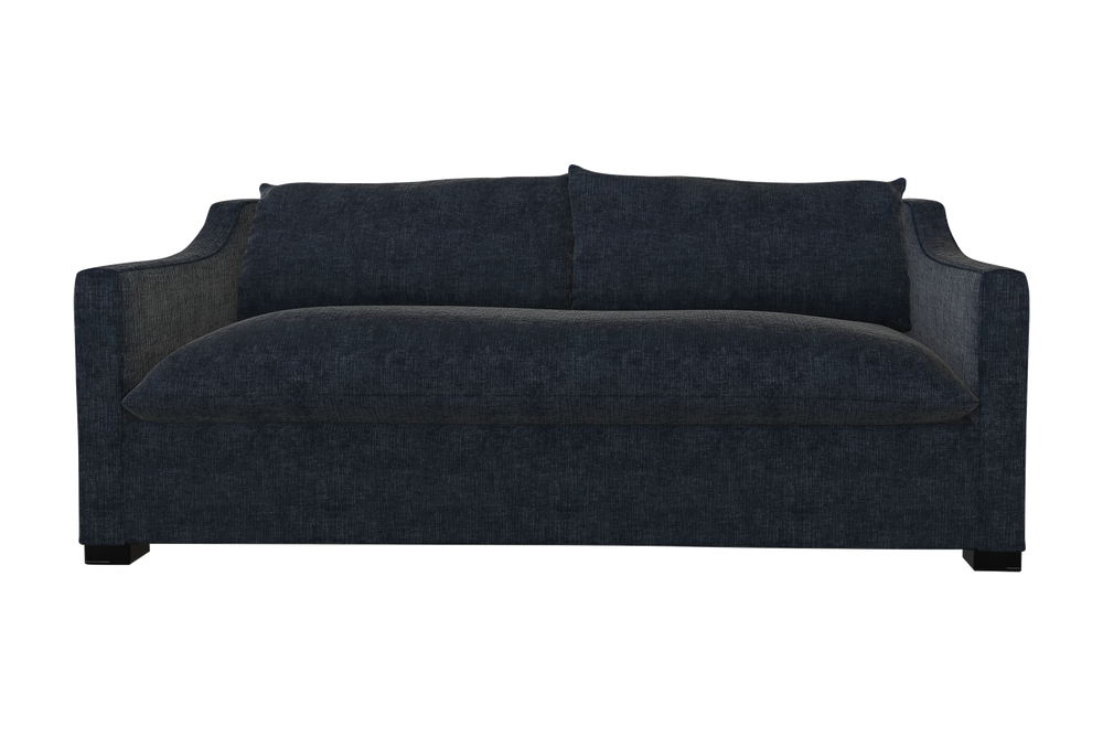 Moss Home Ginger 80" Sofa - Timeless Elegance With Distinctive Arm & Knife Edge Cushions For Modern Living Midnight 100% Polyester Ging-sof-80-covmid