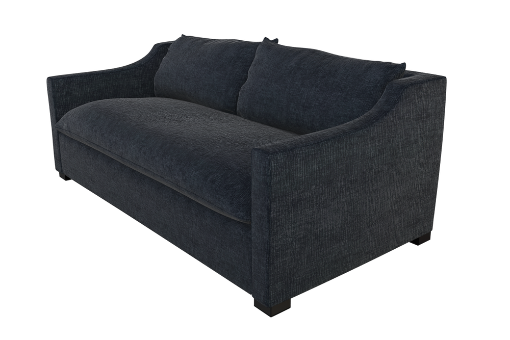 Moss Home Ginger 80" Sofa - Timeless Elegance With Distinctive Arm & Knife Edge Cushions For Modern Living Midnight 100% Polyester Ging-sof-80-covmid