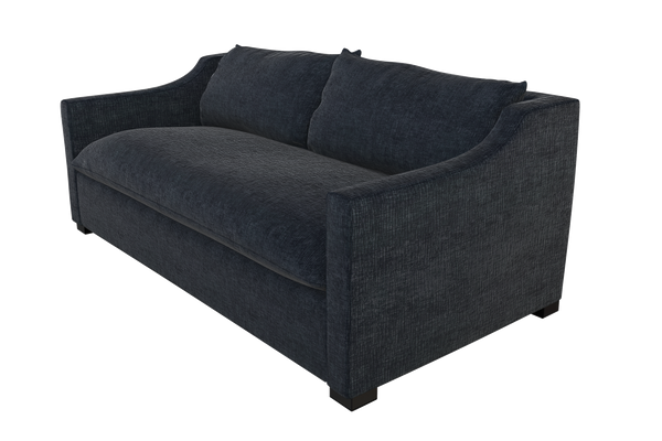Moss Home Ginger 98" Sofa - Elegant Arm Design With Knife Edge Cushions For A Timeless Living Room Style Midnight 100% Polyester Ging-sof-98-covmid