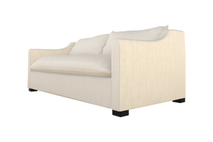 Moss Home Ginger 98" Sofa - Elegant Arm Design With Stylish Knife Edge Cushions For Contemporary Living Spaces Linen 100% Polyester Ging-sof-98-doulin