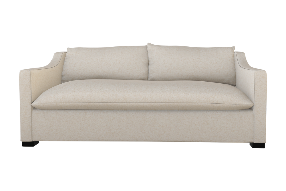 Moss Home Ginger 98" Sofa - Classic And Contemporary Style With Distinctive Arm And Knife Edge Cushions Vanilla 100% Olefin Ging-sof-98-halvan