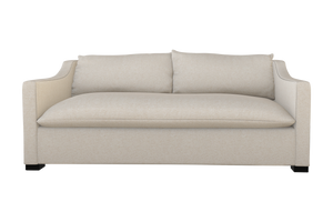 Moss Home Ginger 98" Sofa - Classic And Contemporary Style With Distinctive Arm And Knife Edge Cushions Vanilla 100% Olefin Ging-sof-98-halvan