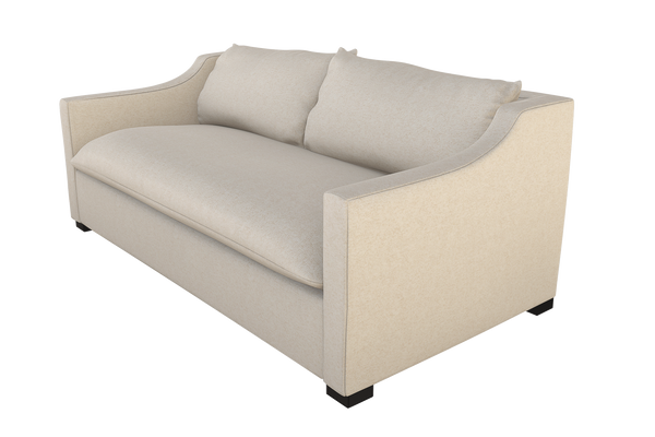 Moss Home Ginger 80" Sofa - Classic Contemporary Design With Distinctive Arm And Knife Edge Cushions For Style Vanilla 100% Olefin Ging-sof-80-halvan