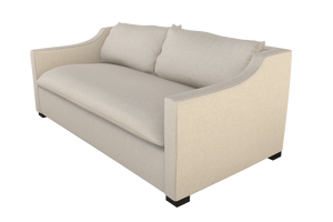 Moss Home Ginger 98" Sofa - Classic And Contemporary Style With Distinctive Arm And Knife Edge Cushions Vanilla 100% Olefin Ging-sof-98-halvan