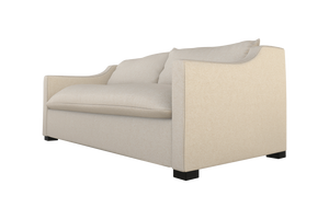 Moss Home Ginger 80" Sofa - Classic Contemporary Design With Distinctive Arm And Knife Edge Cushions For Style Vanilla 100% Olefin Ging-sof-80-halvan