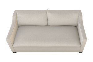 Moss Home Ginger 98" Sofa - Classic And Contemporary Style With Distinctive Arm And Knife Edge Cushions Vanilla 100% Olefin Ging-sof-98-halvan