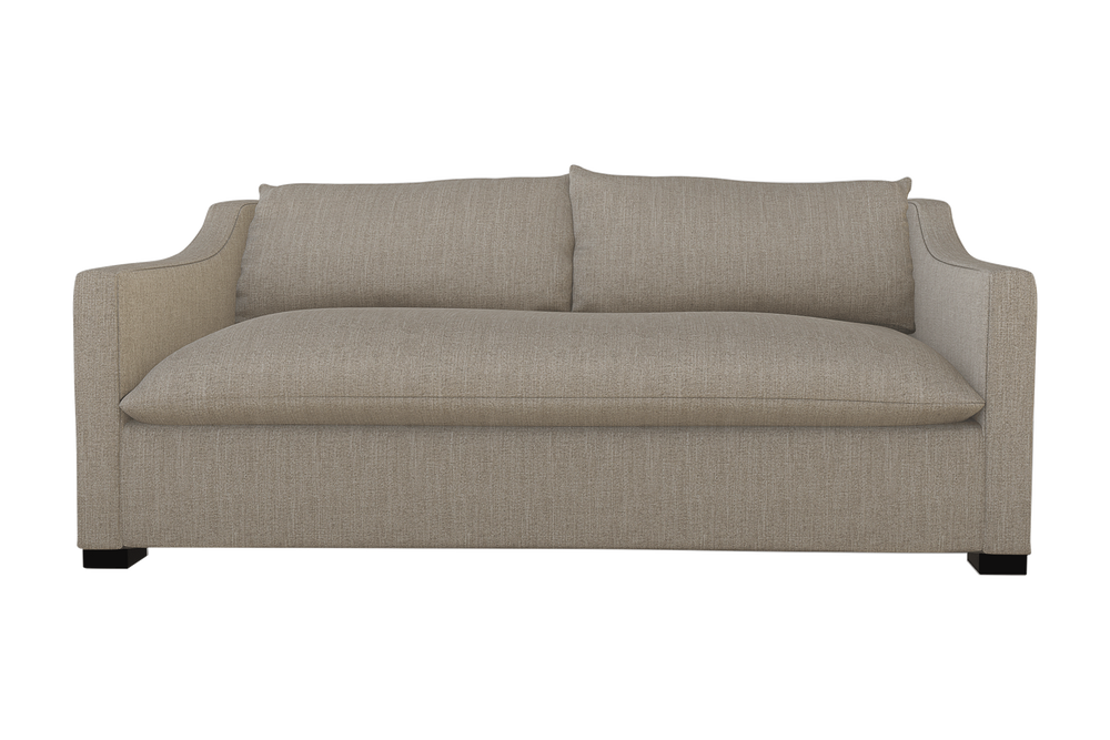 Moss Home Ginger 98" Sofa - Stylish Low-key Cement Fabric With Distinctive Arm And Knife Edge Cushions Cement 100% Polyester Ging-sof-98-lowcem