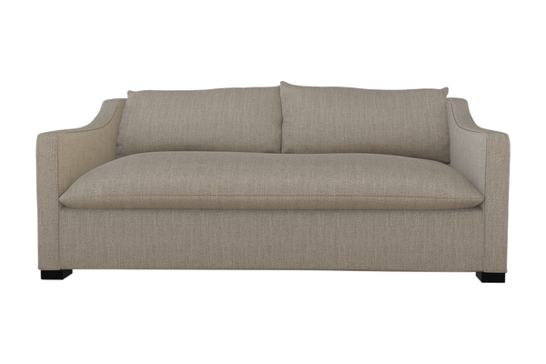 Moss Home Ginger 98" Sofa - Stylish Low-key Cement Fabric With Distinctive Arm And Knife Edge Cushions Cement 100% Polyester Ging-sof-98-lowcem