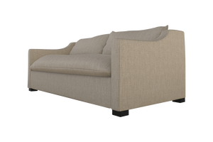 Moss Home Ginger 98" Sofa - Stylish Low-key Cement Fabric With Distinctive Arm And Knife Edge Cushions Cement 100% Polyester Ging-sof-98-lowcem