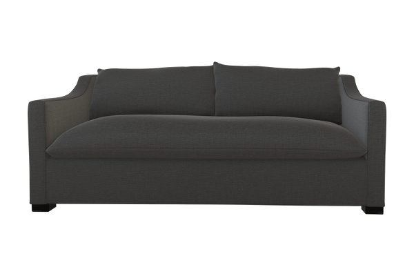 Moss Home Ginger 98" Sofa - Classic And Contemporary Design With Distinctive Arm And Knife Edge Cushions Anthracite 54% Polyester 36% Viscose 10% Linen Ging-sof-98-offant