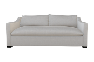 Moss Home Ginger 98" Sofa - Classic And Contemporary Design With Distinctive Arm And Knife Edge Cushions Ash 54% Polyester 36% Viscose 10% Linen Ging-sof-98-offash