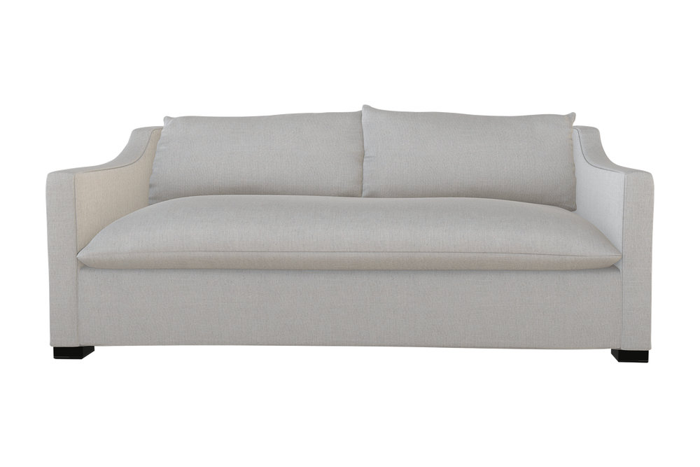 Moss Home Ginger 80" Sofa - Unique Arm Design & Knife Edge Cushions For Stylish Living Room Comfort Ash 54% Polyester 36% Viscose 10% Linen Ging-sof-80-offash