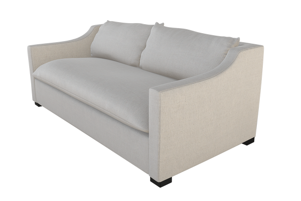 Moss Home Ginger 98" Sofa - Classic And Contemporary Design With Distinctive Arm And Knife Edge Cushions Ash 54% Polyester 36% Viscose 10% Linen Ging-sof-98-offash