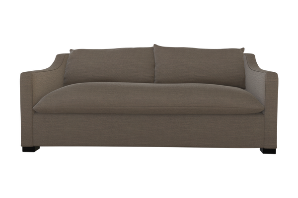 Moss Home Ginger 98" Sofa - Classic And Contemporary Design With Distinctive Arm And Knife Edge Cushions Cafe 54% Polyester 36% Viscose 10% Linen Ging-sof-98-offcaf