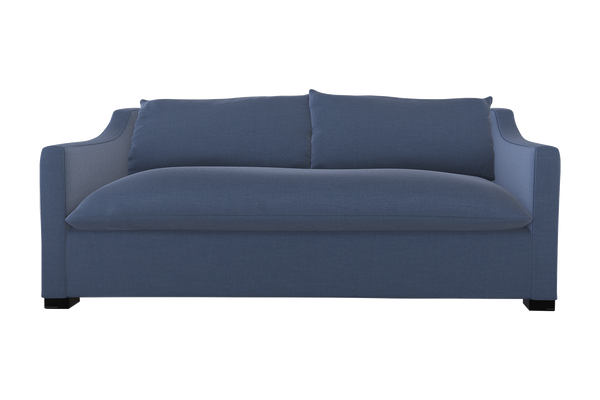 Moss Home Ginger 80" Sofa - Unique Arm Design & Knife Edge Cushions For Stylish Living Room Comfort Indigo 54% Polyester 36% Viscose 10% Linen Ging-sof-80-offind