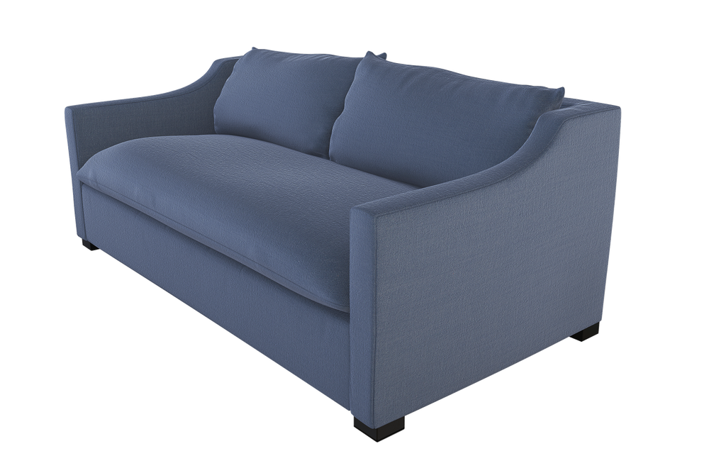 Moss Home Ginger 98" Sofa - Classic And Contemporary Design With Distinctive Arm And Knife Edge Cushions Indigo 54% Polyester 36% Viscose 10% Linen Ging-sof-98-offind