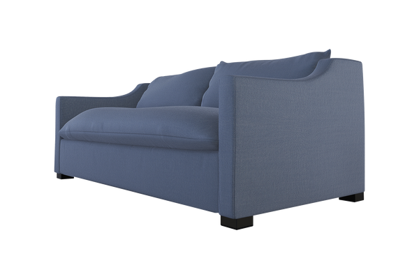 Moss Home Ginger 80" Sofa - Unique Arm Design & Knife Edge Cushions For Stylish Living Room Comfort Indigo 54% Polyester 36% Viscose 10% Linen Ging-sof-80-offind