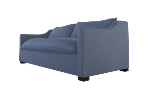 Moss Home Ginger 98" Sofa - Classic And Contemporary Design With Distinctive Arm And Knife Edge Cushions Indigo 54% Polyester 36% Viscose 10% Linen Ging-sof-98-offind